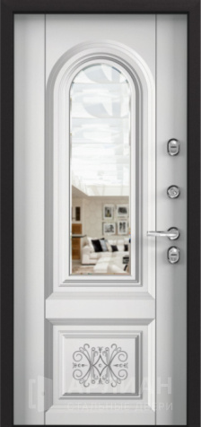 Фото №2 «Классическая входная дверь (Classic) с зеркалом и белым цвет внутренней стороны №18»